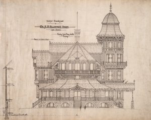 Casa para el Sr. S.W. Allerton, Lago Ginebra, Wisconsin: Elevación sur de Henry Lord Gay