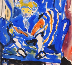 Niño leyendo, 1915-1918