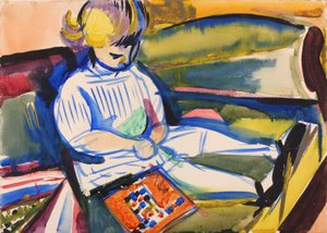Niño en el sofá, ca. 1914-1918