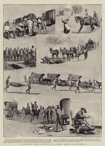 Un hospital de campaña de la caballería en acción, escenas en Roodeval de Henry Marriott Paget