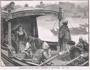 Catherine Howard siendo llevada a la Torre 1542 de Henry Marriott Paget