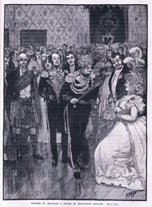 Jorge IV celebrando una recepción en el Palacio de Holyrood 1822 de Henry Marriott Paget