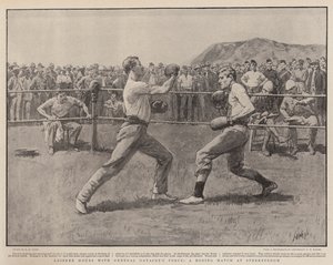 Horas de ocio con la fuerza del General Gatacre, un combate de boxeo en Sterkstroom de Henry Marriott Paget