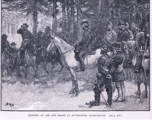 Reunión de Lee y Grant en Appomatox Court House 1865 d.C.