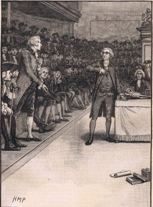 Escena en la Cámara de los Comunes: ruptura entre Burke y Fox AD 1791