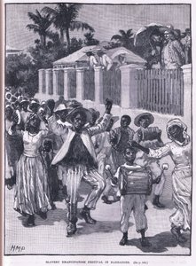 Festival de emancipación de la esclavitud en Barbados 1834