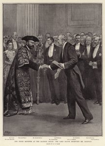 El Primer Ministro en la Mansion House, el Alcalde recibiendo al Sr. Balfour de Henry Marriott Paget