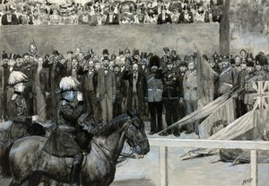 El príncipe de Gales en la revisión de voluntarios, desfile de la Guardia de Caballos de Henry Marriott Paget