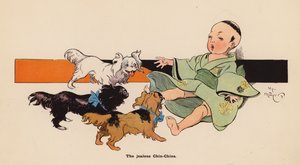 Ilustración de Las aventuras de una muñeca japonesa (litografía en color)