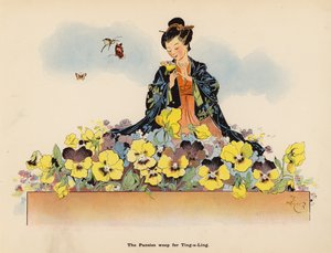 Ilustración de Las aventuras de una muñeca japonesa (litografía en color)