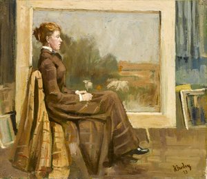 Retrato de una dama, sentada es la futura esposa del artista, 1893 de Henry Morley