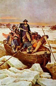George Washington cruzando el río Delaware", 25 de diciembre de 1776. Un incidente de la Guerra Revolucionaria 1775-1783 (Guerra de Independencia de Estados Unidos) cuando George Washington (1732-1799) era comandante en jefe del ejército estadounidense. Il