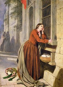 Madre depositando a su hijo en el Hospital de Niños Abandonados en París, c.1855-60