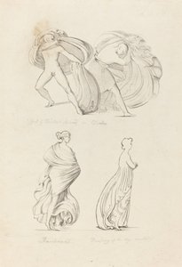 Drapería, Tres Figuras, una Bacante y Dos de la Naturaleza de Henry Noel Humphreys after John Flaxman