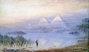 Las Pirámides Durante la Inundación del Nilo, Egipto de Henry Noel Shore