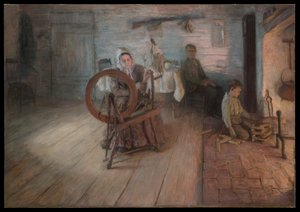 Girando a la luz del fuego de Henry Ossawa Tanner