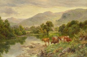 Church Pool, Bettws-y-coed (aceite) de Henry Parker