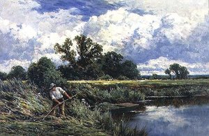 El río Lea, cerca de Broxbourne en Hertfordshire