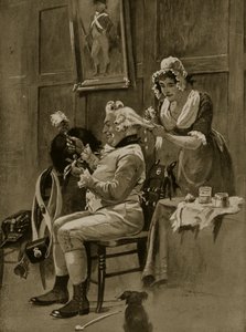 Preparándose para el desfile, 1799, ilustración de 