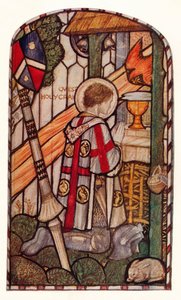 Sir Galahad. Diseño para una ventana en Kelvin-Side, Glasgow, c1914 de Henry Payne
