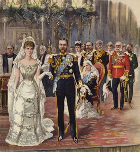 El matrimonio del Duque de Cornualles y York con la Princesa María, Capilla Real, Palacio de St James, Londres, 6 de julio de 1893 de Henry Payne