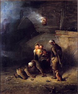 Mineros jugando a los aros de Henry Perlee Parker