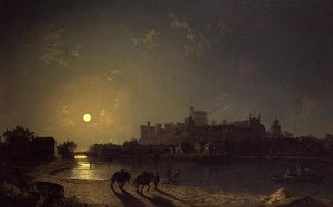 Vista Nocturna del Castillo de Windsor desde el Támesis de Henry Pether