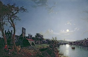 Mañana con vista de la Abadía de Kirkstall de Henry Pether