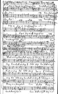 Manuscrito autógrafo de la partitura del Salmo 137 ¿Cómo cantaremos la canción del Señor en tierra extraña, antes de 1683 de Henry Purcell