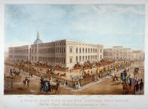 La nueva Oficina General de Correos, Ciudad de Londres, c. 1830 de Henry Pyall