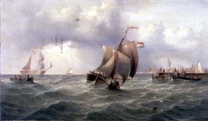 Un Barco Holandés en un Embarcadero de Henry Redmore