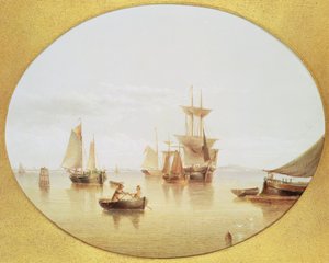 Escena del Puerto - remando a la orilla de Henry Redmore