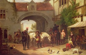 Escena fuera de una posada en Holanda de Henry Richard Graves