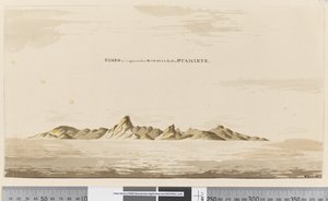 Página 25aa Eimeo como aparece desde la Bahía de Matavai, Otahiete, 1768-75 de Henry Roberts