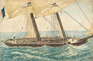 El esclavista portugués Diligenté capturado por el H.M. Sloop Pearl con 600 esclavos a bordo