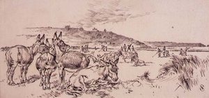 Burros en el campo de golf, ilustración de la revista 