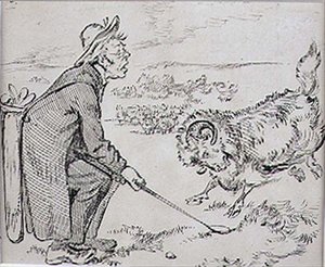 El golfista sorprendido, ilustración de la revista 