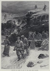 Convictos trabajando en uno de los placeres de oro de Kara de Henry Sandham