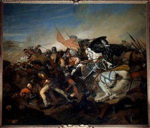 Vista de la Batalla de Kassel el 23/08/1328, victoria de Felipe VI de Valois sobre el ejército flamenco de Henry Scheffer