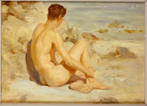 Niño en la playa, 1912 de Henry Scott Tuke