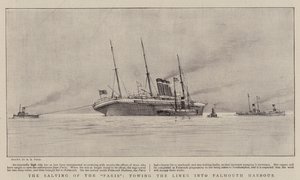El salvamento del París, remolcando el transatlántico al puerto de Falmouth de Henry Scott Tuke
