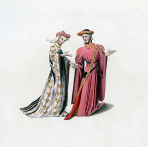 Vestido de corte, siglo XIV, 1843
