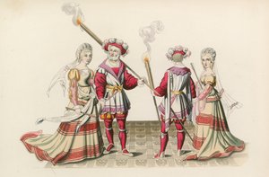 Figuras de tapices, principios del siglo XVI de Henry Shaw