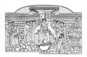 El rey Enrique VI presentando una espada al conde de Shrewsbury, c1445, 1843 de Henry Shaw
