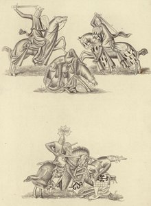 Caballeros luchando, alrededor de 1260 de Henry Shaw