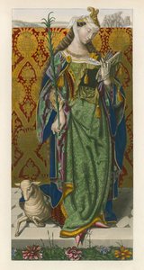 Santa Inés, c. 1520, de una pintura de Lucas van Leyden