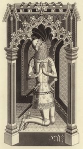 El Príncipe Negro, alrededor de 1355, de la Capilla de San Esteban, Westminster de Henry Shaw