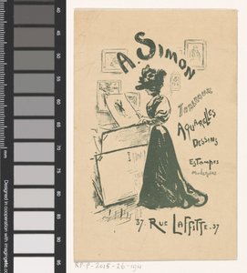 Tarjeta de visita del marchante de arte A. Simon en París