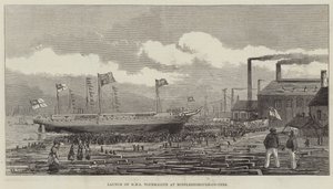 Lanzamiento del HMS Tourmaline en Middlesborough-on-Tees de Henry Spernon Tozer