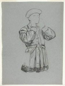 Boceto inacabado de hombre con túnica